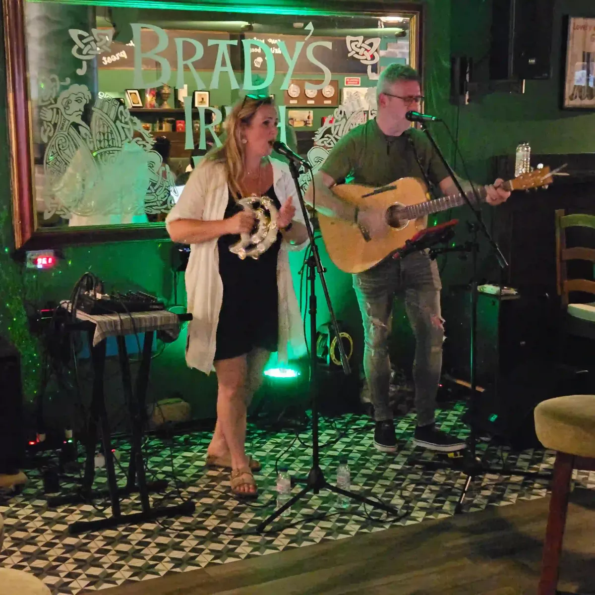 Elaine & Kevin performing live music at Brady’s Irish Bar